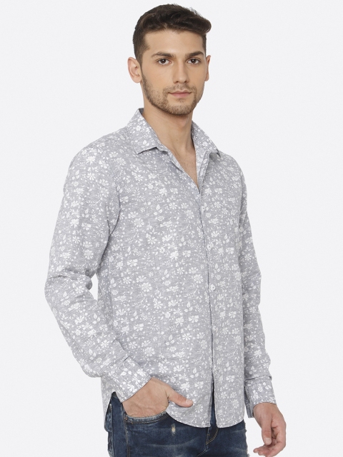 

Mufti Men Grey Slim Fit Printed Casual Shirt