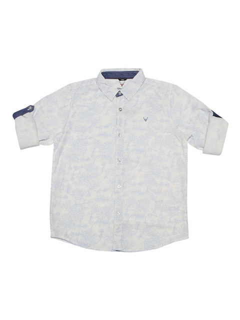 

Allen Solly Junior Boys Off-White & Blue Regular Fit Printed Casual Shirt
