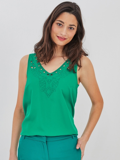 

promod Women Green Solid Top