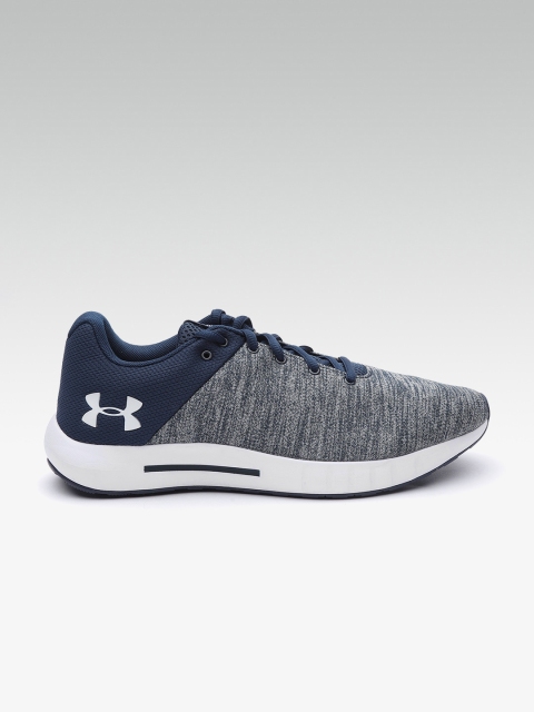 

UNDER ARMOUR Men Grey & Navy Micro G Pursuit Twist Running Shoes