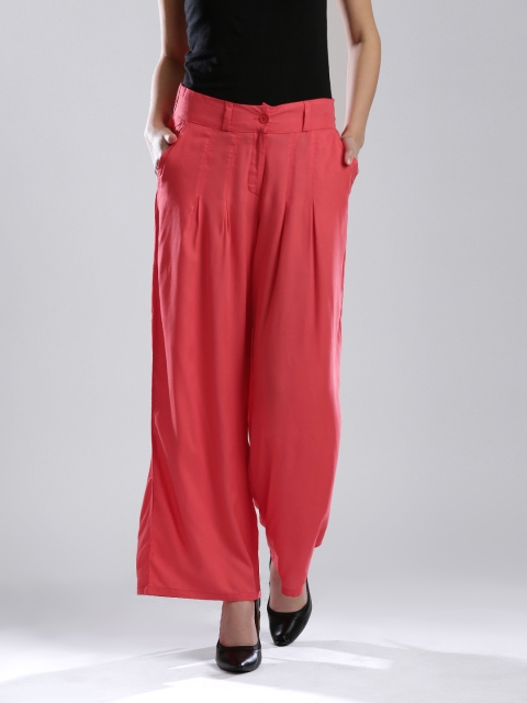 W Coral Red Palazzo Trousers