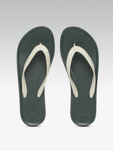 

UNDER ARMOUR Women Off-White & Olive Green AtlanticDune Thong Flip-Flops