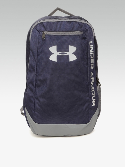 

UNDER ARMOUR Unisex Navy Blue Brand Logo Print Hustle Backpack