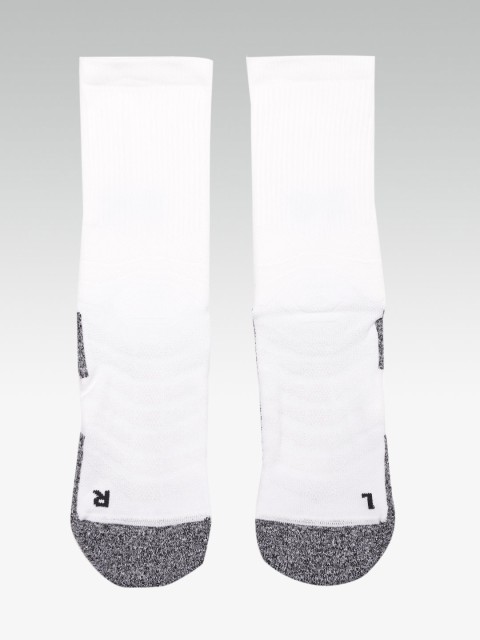 

UNDER ARMOUR Men White & Charcoal Grey Drive Crew Colourblocked Basketball Socks