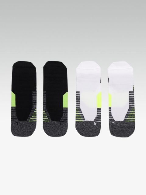 

UNDER ARMOUR Unisex Pack of 2 No Show Tab Ankle-Length Running Socks, Black