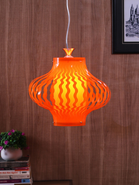 

Aesthetic Home Solutions Orange Solid Pendant Ceiling Lantern, Steel