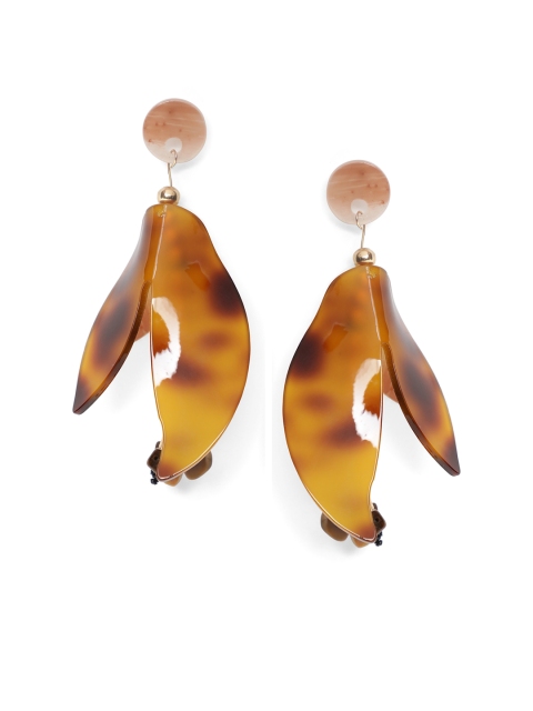 

Kazo Brown Leaf Shaped Drop Earrings