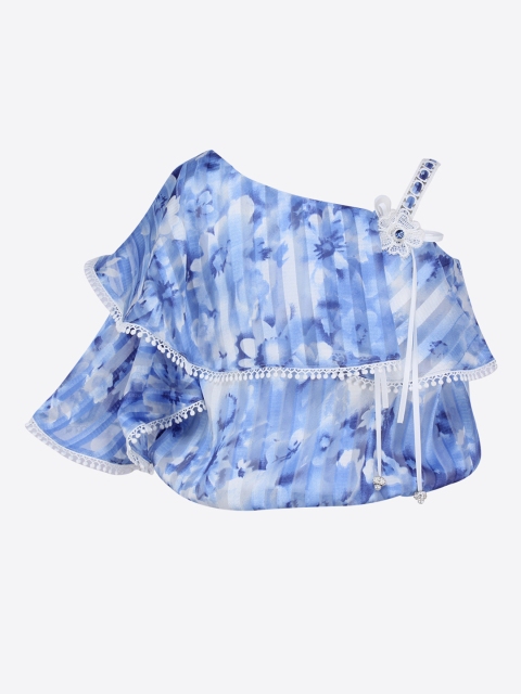 

CUTECUMBER Girls Blue Printed Top