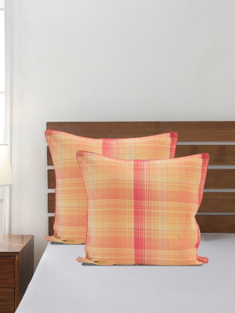 

Maspar Set of 2 Yellow & Red 310GSM Square Pillow Covers