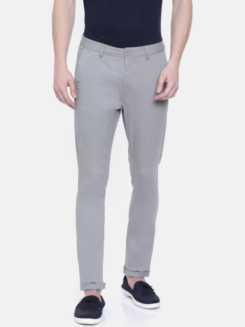 

Breakbounce Men Grey Slim Fit Solid Regular Trousers