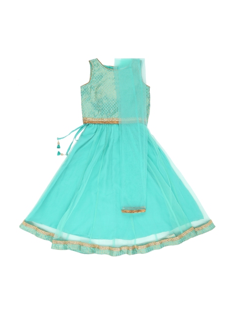 

Pantaloons Junior Turquoise Blue Ready to Wear Lehenga & Blouse with Dupatta