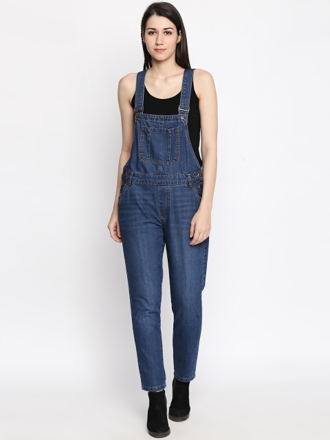

SF Jeans by Pantaloons Women Blue Solid Denim Dungaree