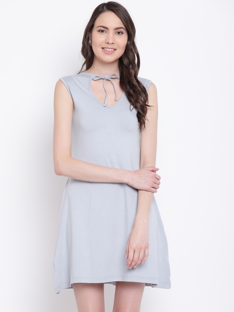 

Belle Fille Women Grey Solid A-Line Dress
