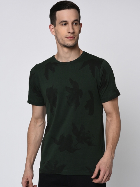 

Rigo Men Green Printed Round Neck T-shirt
