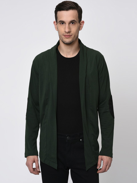 

Rigo Green Solid Open Front Shrug