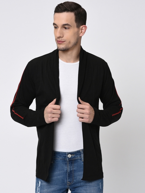 

Rigo Black Solid Open Front Shrug