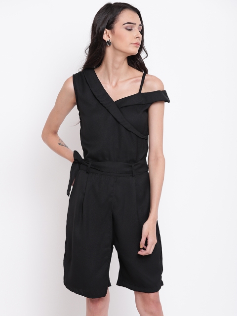 

Belle Fille Black Solid Playsuit