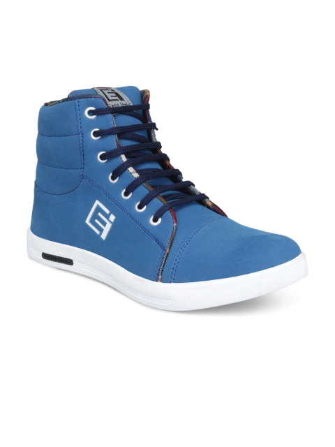 

Eego Italy Men Blue Solid Synthetic High-Top Sneakers