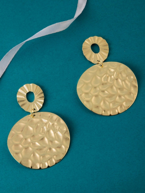 

Rubans Gold-Toned Circular Drop Earrings