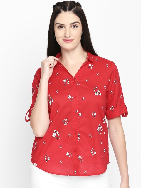 

Honey by Pantaloons Women Red Regular Fit Printed Casual Shirt