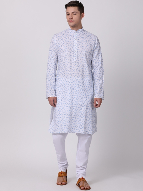 

TABARD Men Blue Printed Straight Kurta