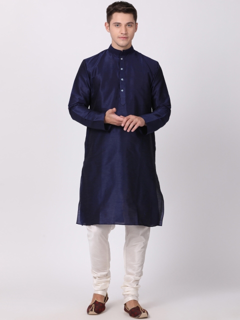 

TABARD Men Blue Solid Straight Kurta