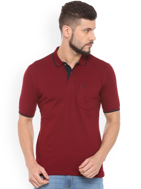 

Van Heusen Sport Men Maroon Solid Polo Collar T-shirt