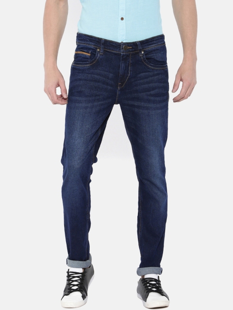 

IMYOUNG Men Navy Blue Slim Fit Mid-Rise Clean Look Stretchable Jeans