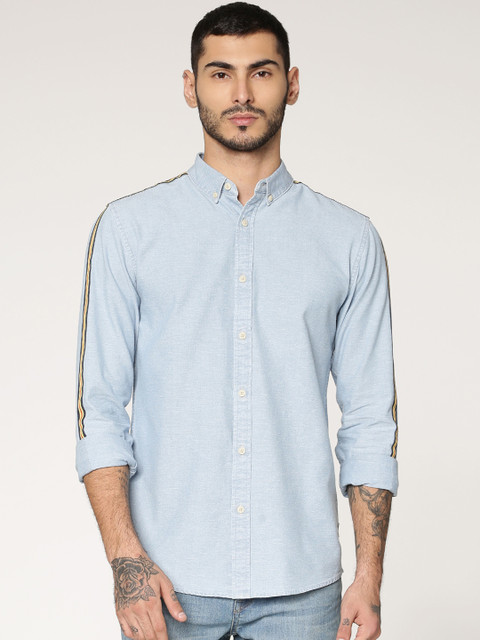 

ONLY & SONS Men Blue Regular Fit Solid Casual Shirt