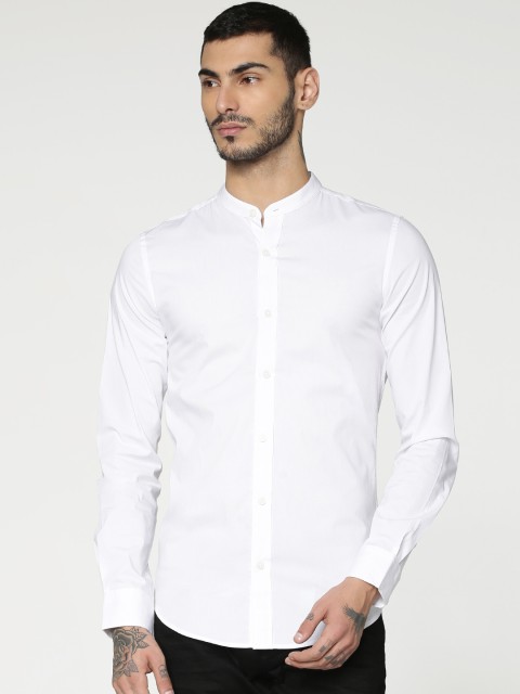 

ONLY & SONS Men White Regular Fit Solid Casual Shirt