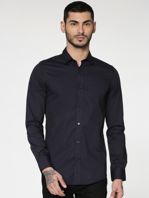

ONLY & SONS Men Navy Blue Regular Fit Solid Casual Shirt