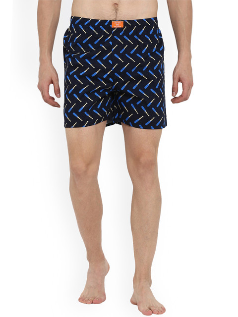 

JOVEN Mens Navy Blue Printed Woven Boxers JB1P-NV