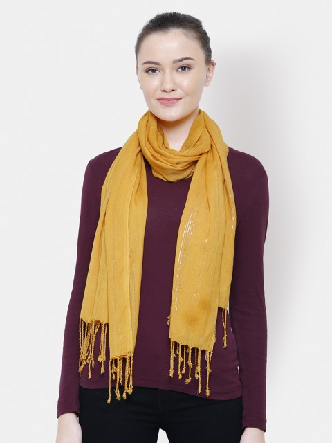 

Anekaant Women Yellow Woven Design Stole