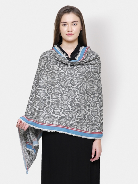 

Anekaant Women Grey Printed Shawl