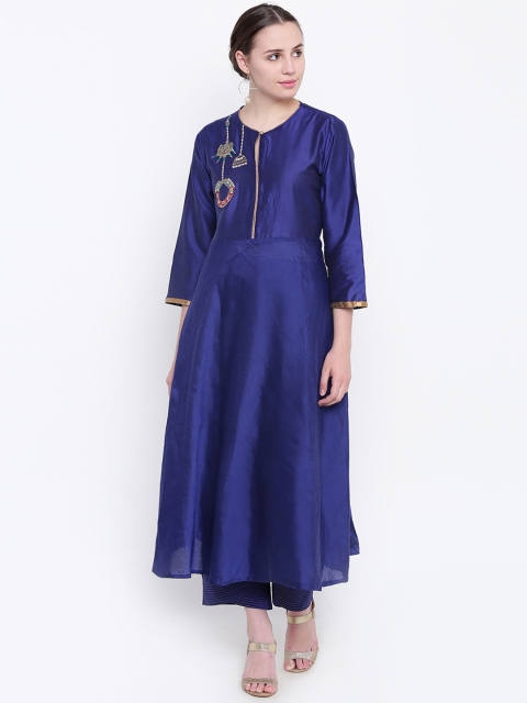 

Shakumbhari Women Blue Embroidered Kurta with Palazzos