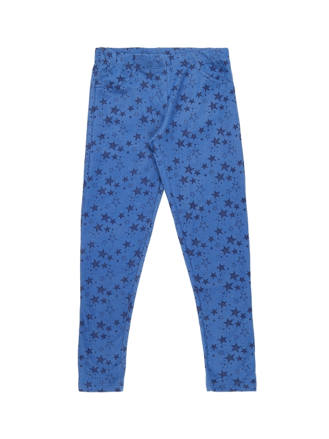 

Pantaloons Junior Girls Blue Printed Ankle-Length Leggings