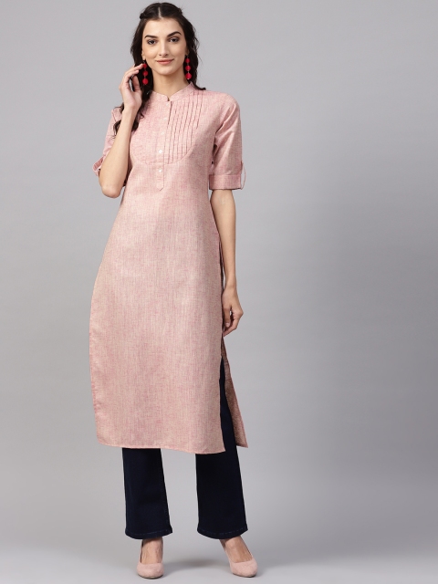 

Libas Women Pink Solid Straight Kurta