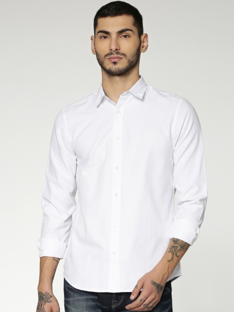 

ONLY & SONS Men White Regular Fit Solid Casual Shirt