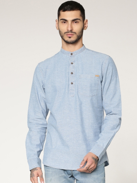 

ONLY & SONS Men Blue Contemporary Regular Fit Solid Casual Shirt