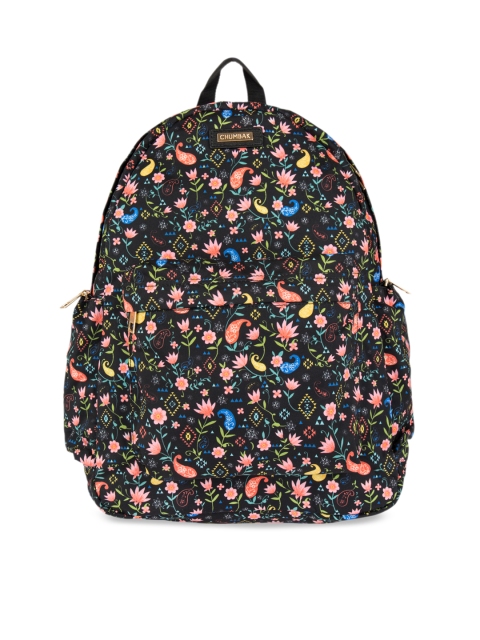 

Chumbak Women Black Graphic Backpack