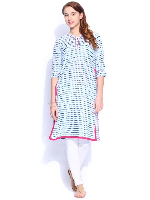 

People Blue Printed Kurta