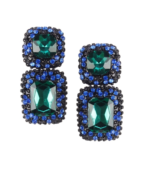 

Crunchy Fashion Green & Blue Contemporary Drop Earrings