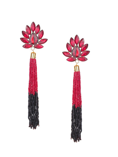 

Crunchy Fashion Red & Black Contemporary Drop Earrings