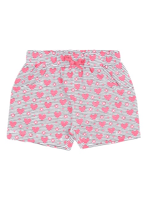 

Pantaloons Baby Girls White & Black Striped Regular Fit Regular Shorts