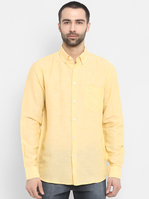 

Red Tape Men Peach-Coloured Regular Fit Solid Casual Shirt