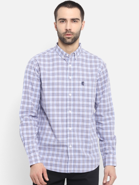 

Red Tape Men Blue & White Regular Fit Checked Casual Shirt