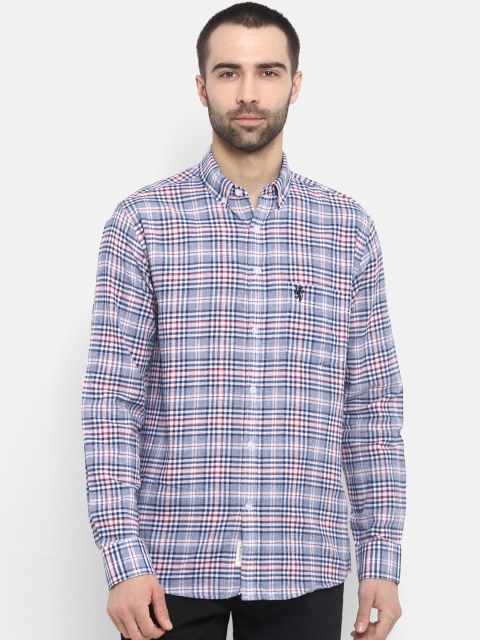 

Red Tape Men Blue & Red Regular Fit Checked Casual Shirt