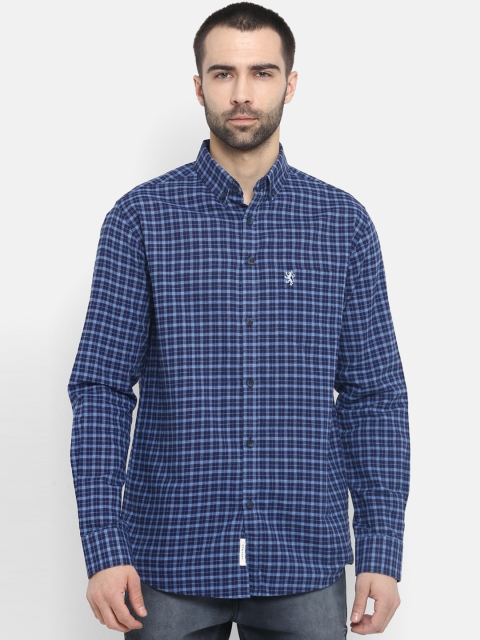 

Red Tape Men Blue Regular Fit Checked Casual Shirt