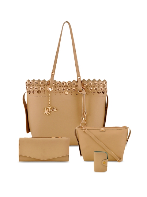 

LaFille Women Beige Solid Shoulder Bag & Sling Bag With Wallet & Coin Pouch