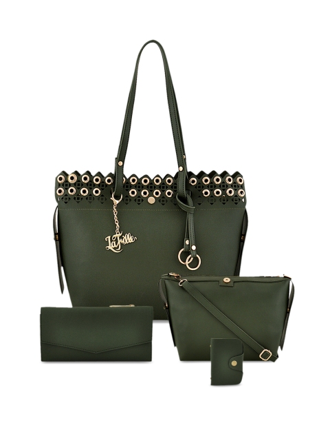 

LaFille Set Of 4 Green Solid Bags